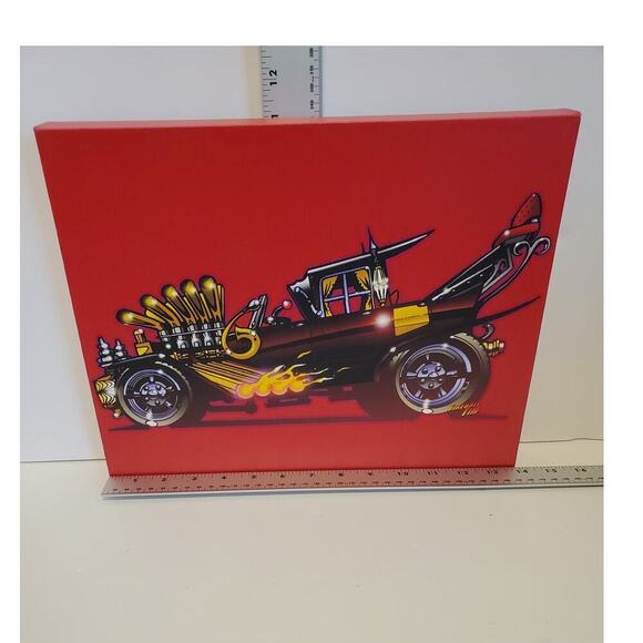 Fireball Tim Munster's Munster Coach Hot Rod Canvas Art Print  14" x 11" x 1.5 " - Picture 3 of 3